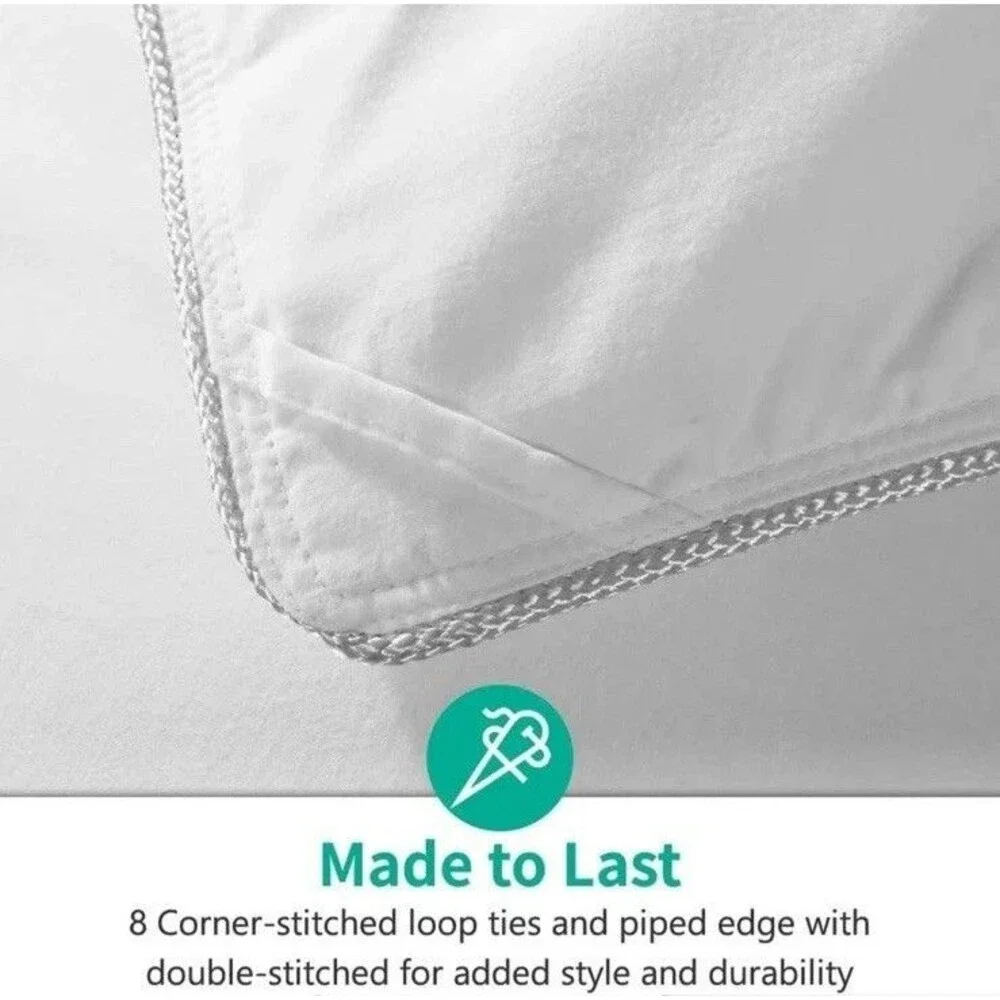 APSMILE Luxurious Feathers Down Queen Duvet Insert Comforter, 90X90 IN White NEW